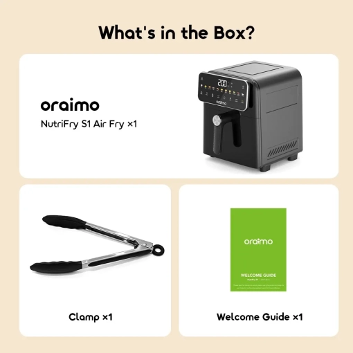 ORAIMO Metal Design Air Fryer - NutriFry S1- Graphite Black OAF-261A