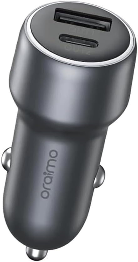 ORAIMO 48w Dual Port Car Charger- Bullet 48- Dark Chrome OCC-73D