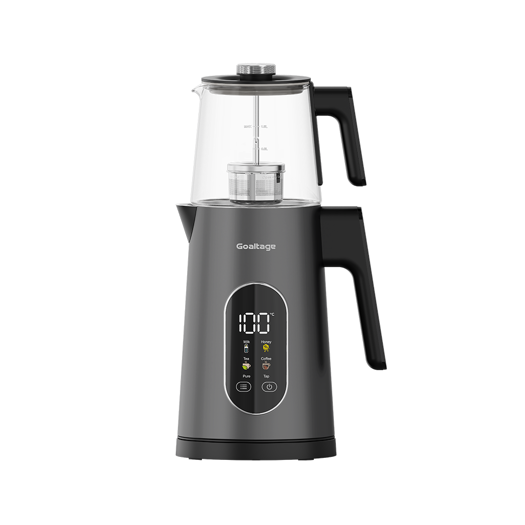 Goaltage Tea Maker With 1.7L Glass Pot Dual Capacity Design Touch Display 4 Temperature Presets TM01 1500W
