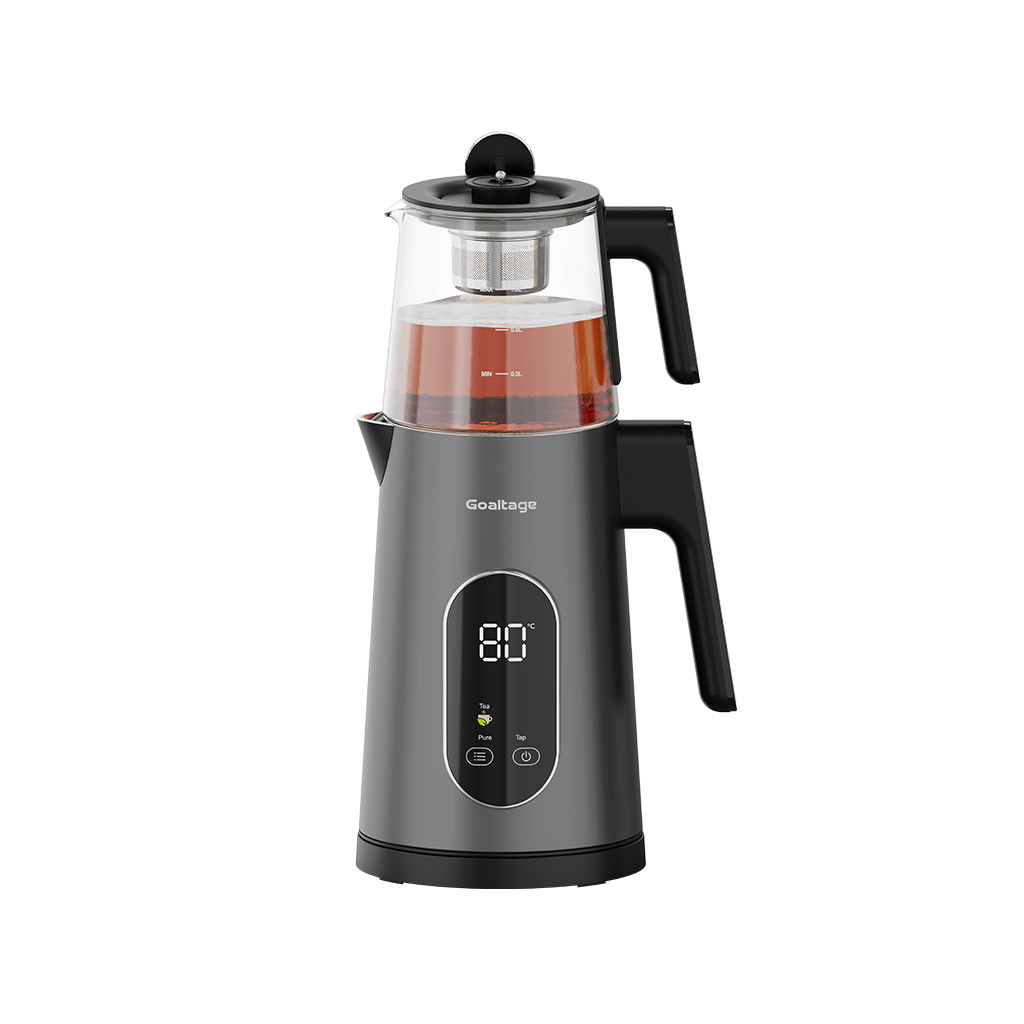 Goaltage Tea Maker With 1.7L Glass Pot Dual Capacity Design Touch Display 4 Temperature Presets TM01 1500W