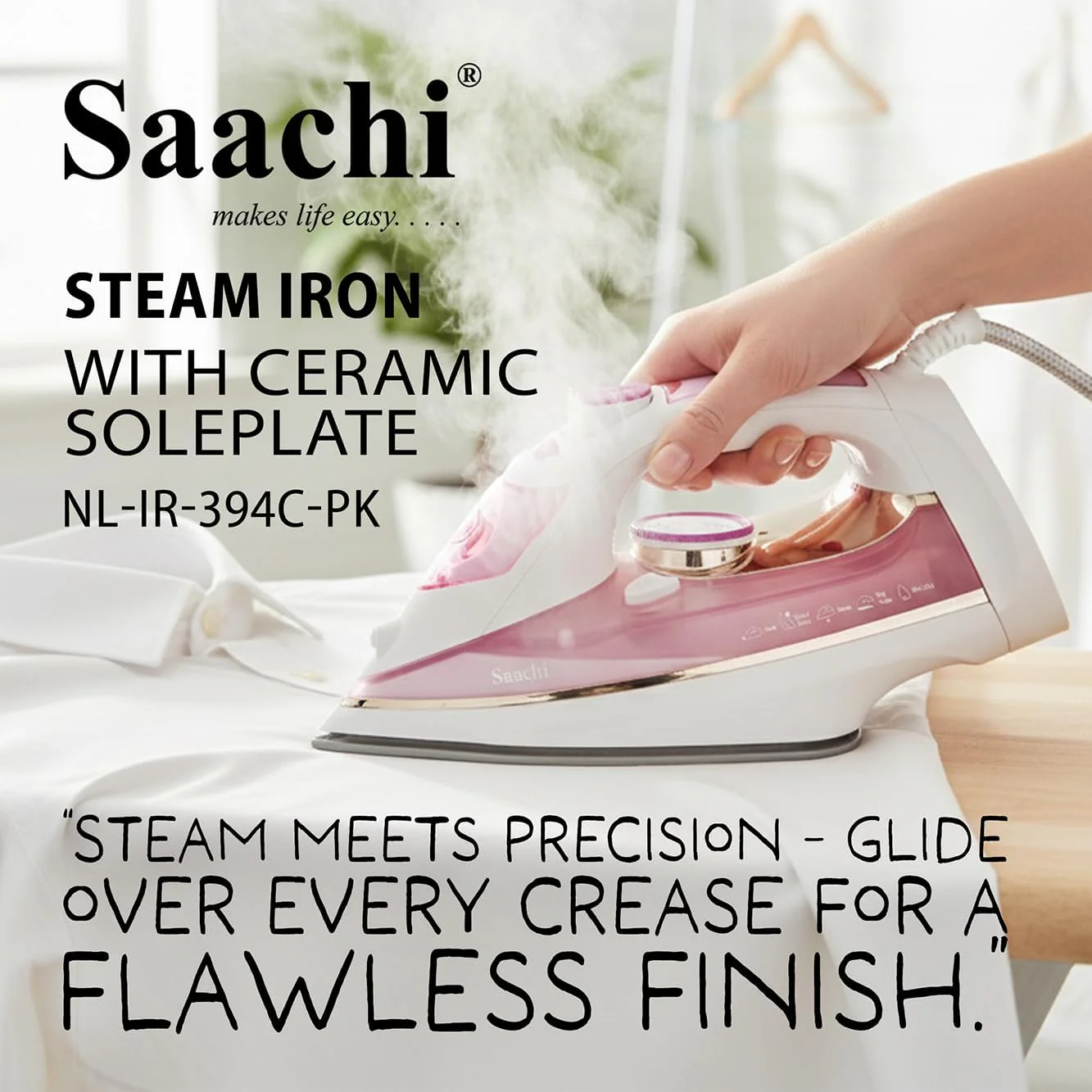 Saachi Steam Iron With Ceramic Soleplate NL-IR-394C-PK