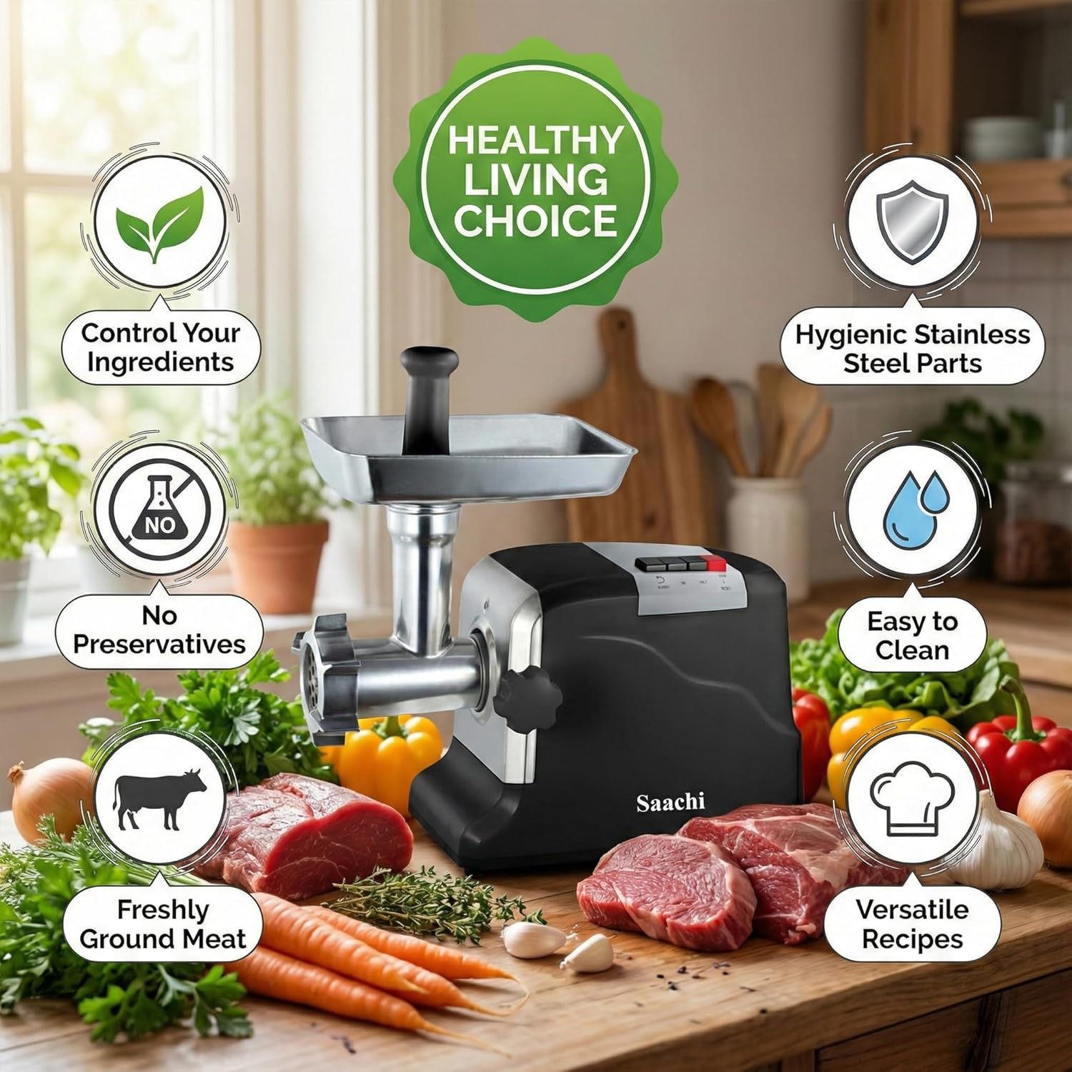 Saachi Meat Grinder NL-MG-968-BK