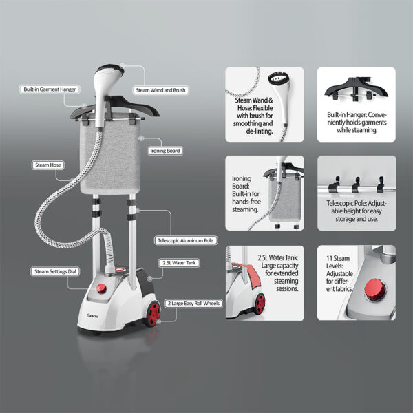 Saachi Garment Steamer with Board NL-VGS-1112-WH