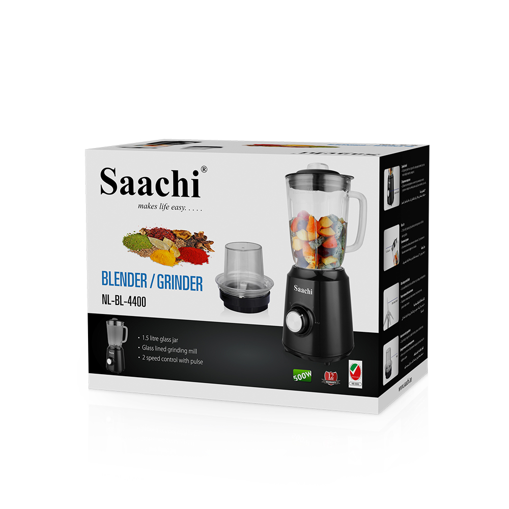 Saachi 2-in-1 Blender/Grinder NL-BL-4400-BK