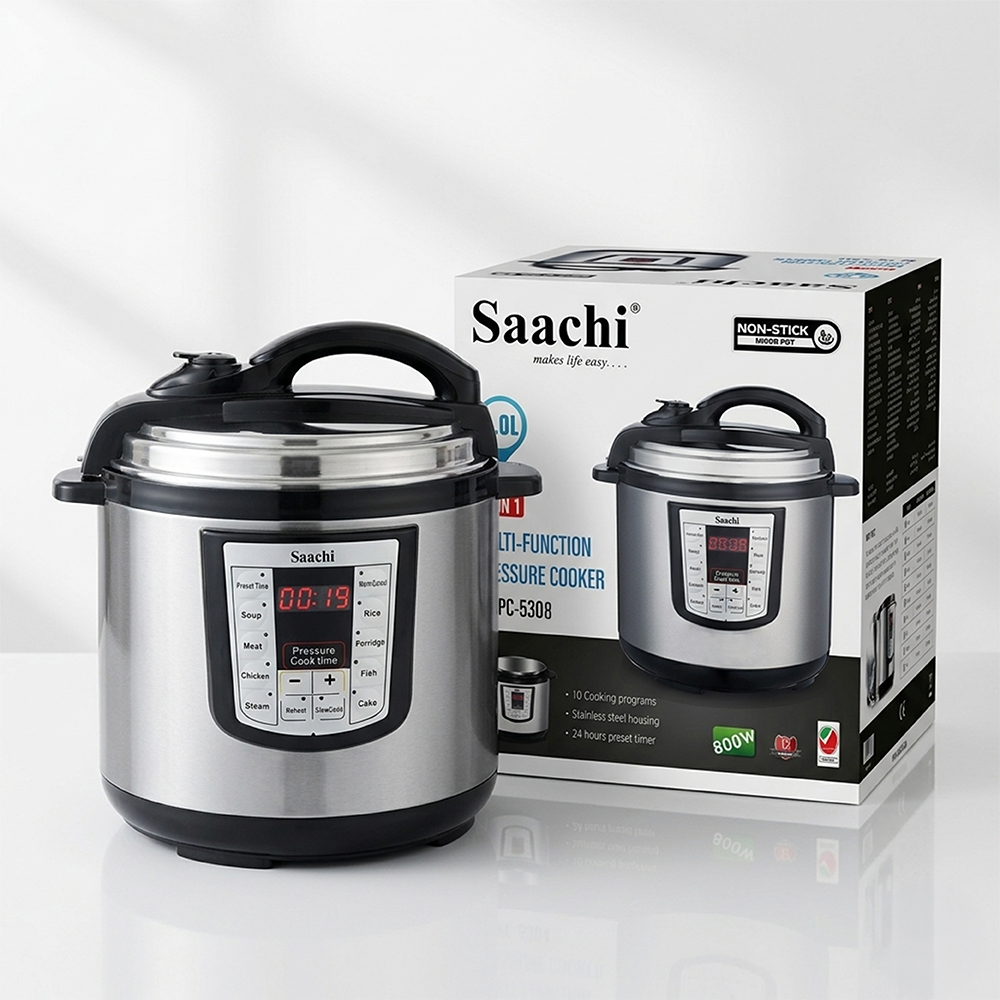 Saachi 8-Litres Electric Pressure Cooker NL-PC-5308-BK