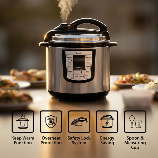 Saachi 10-Litres Electric Pressure Cooker NL-PC-5310-BK