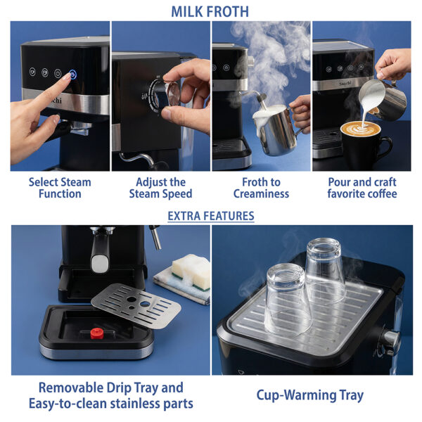 Saachi 20-Bar Coffee Maker NL-COF-7065-BK