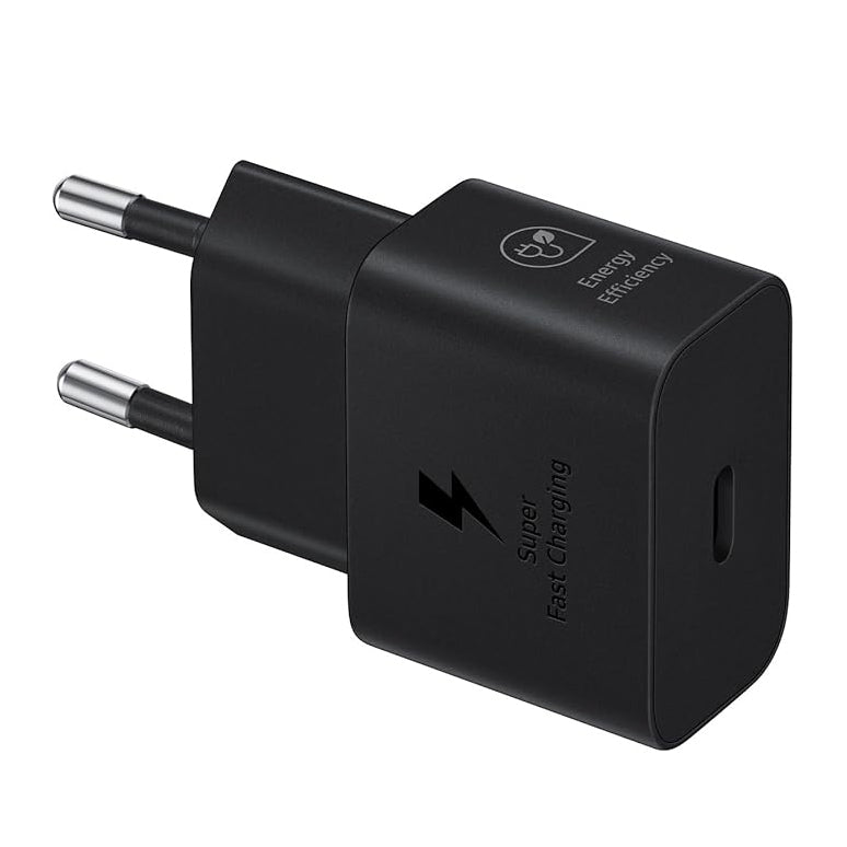 شاحن Samsung EP-T2510 بقوة 25W شحن فائق السرعة USB-C – أبيض وأسود