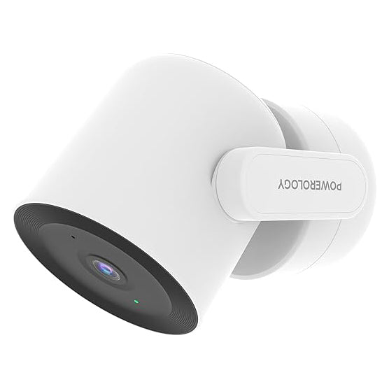 Powerology 4MP Indoor PTZ Smart Camera with Dual-Band WiFi, AI Motion Detection & 256GB Storage Support – White
