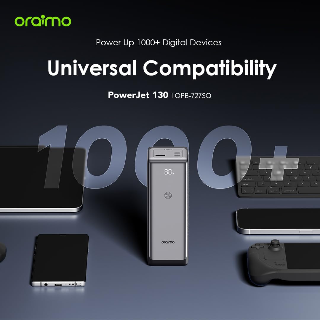 ORAIMO 130W 27600mAh Powerbank - PowerJet 130 - Black OPB-727SQ