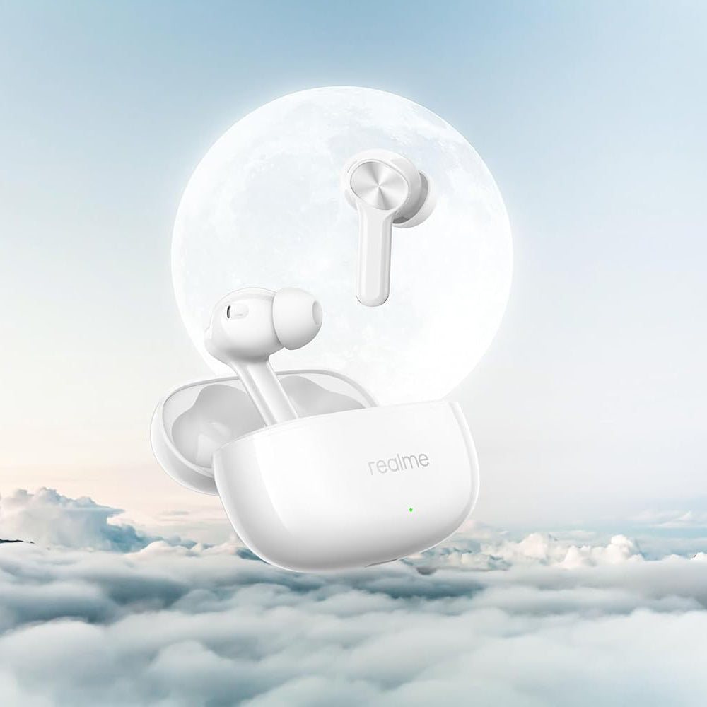 سماعات Realme Buds T200x اللاسلكية TWS مع ANC وبطارية حتى 48 ساعة – أسود / أبيض
