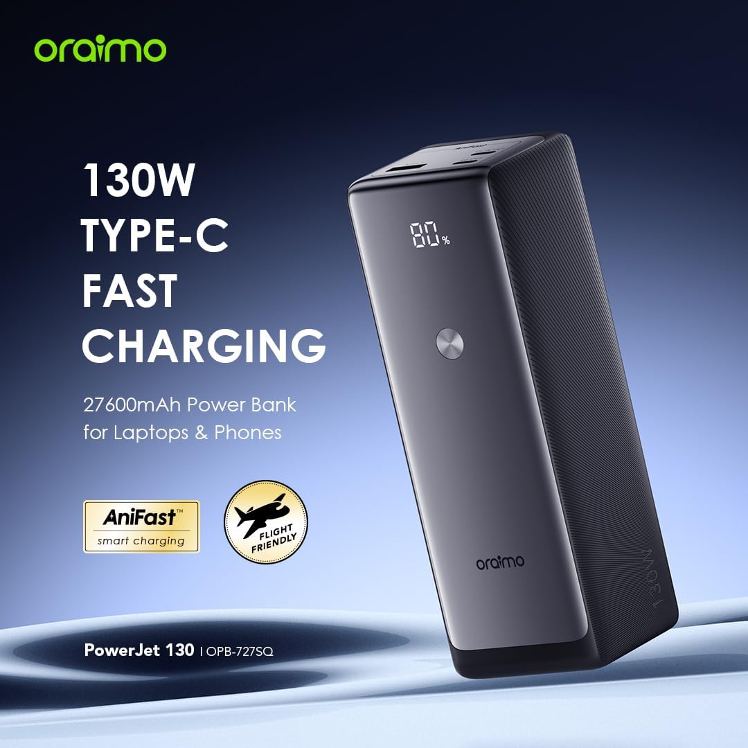 ORAIMO 130W 27600mAh Powerbank - PowerJet 130 - Black OPB-727SQ