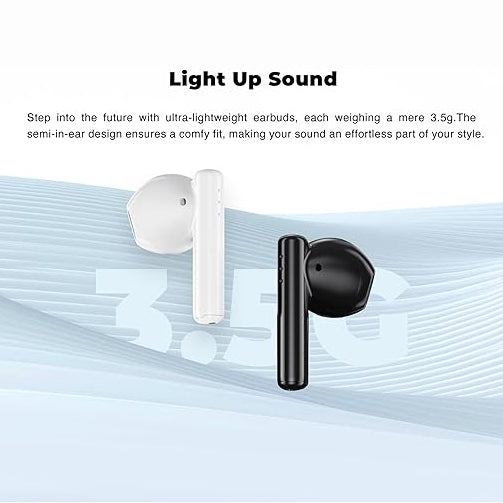Black Shark T9 Bluetooth Wireless Earbuds with ENC & Gaming Mode – Black / White