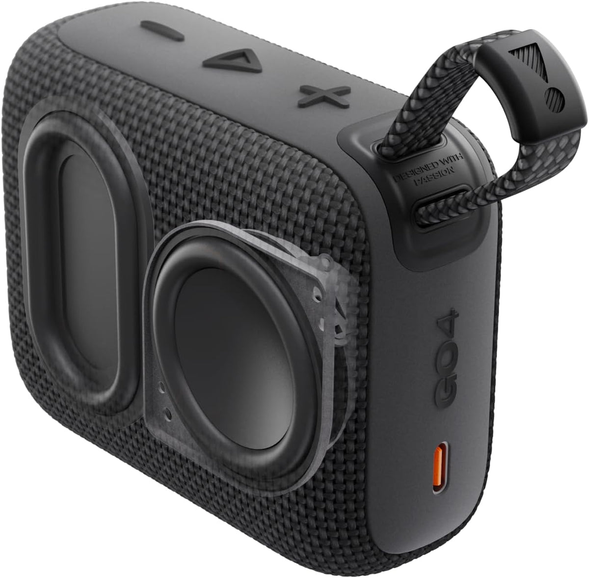 JBL Go 4 Ultra-Portable Waterproof and Dustproof Bluetooth Speaker - 7H (BLACK/ORANGE)