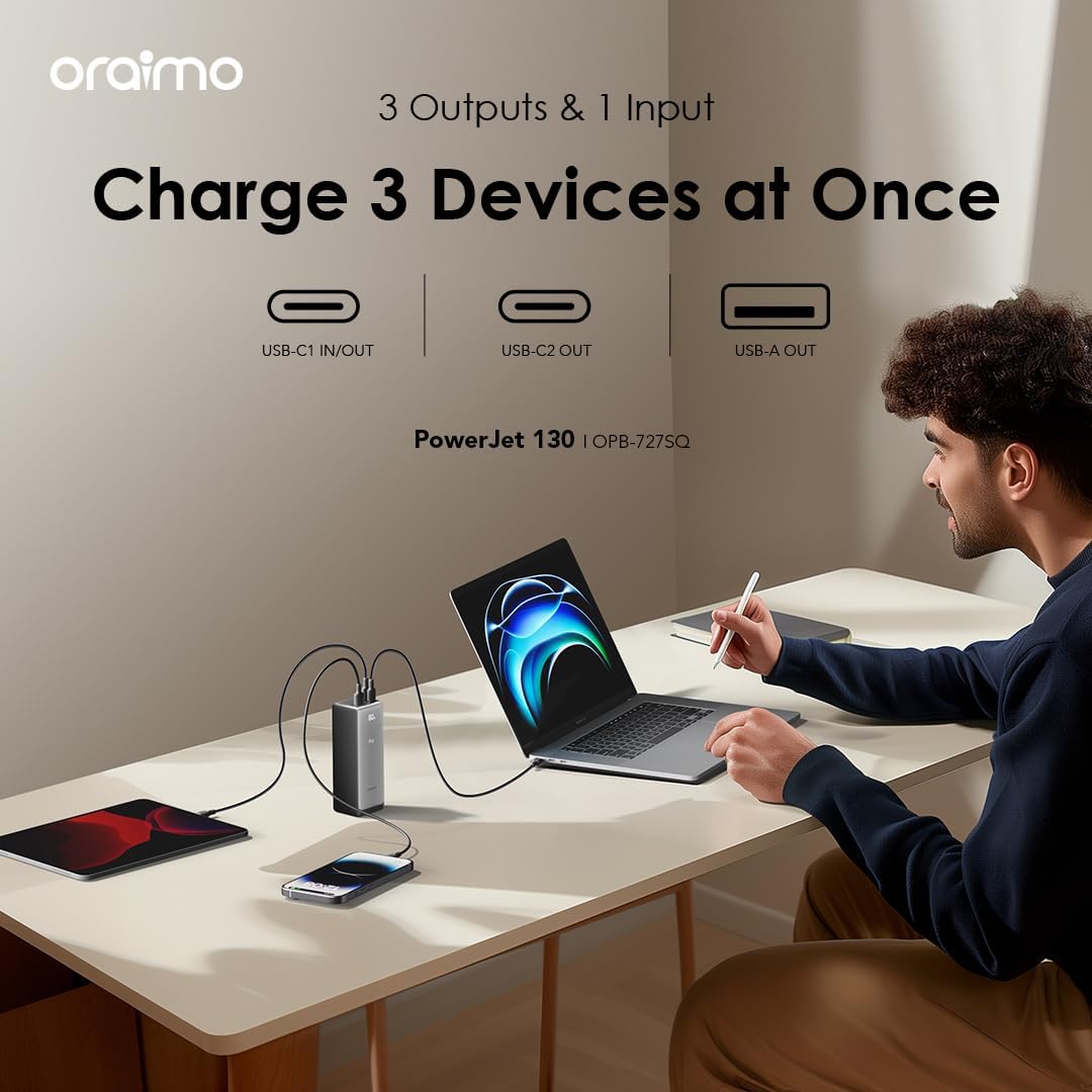ORAIMO 130W 27600mAh Powerbank - PowerJet 130 - Black OPB-727SQ