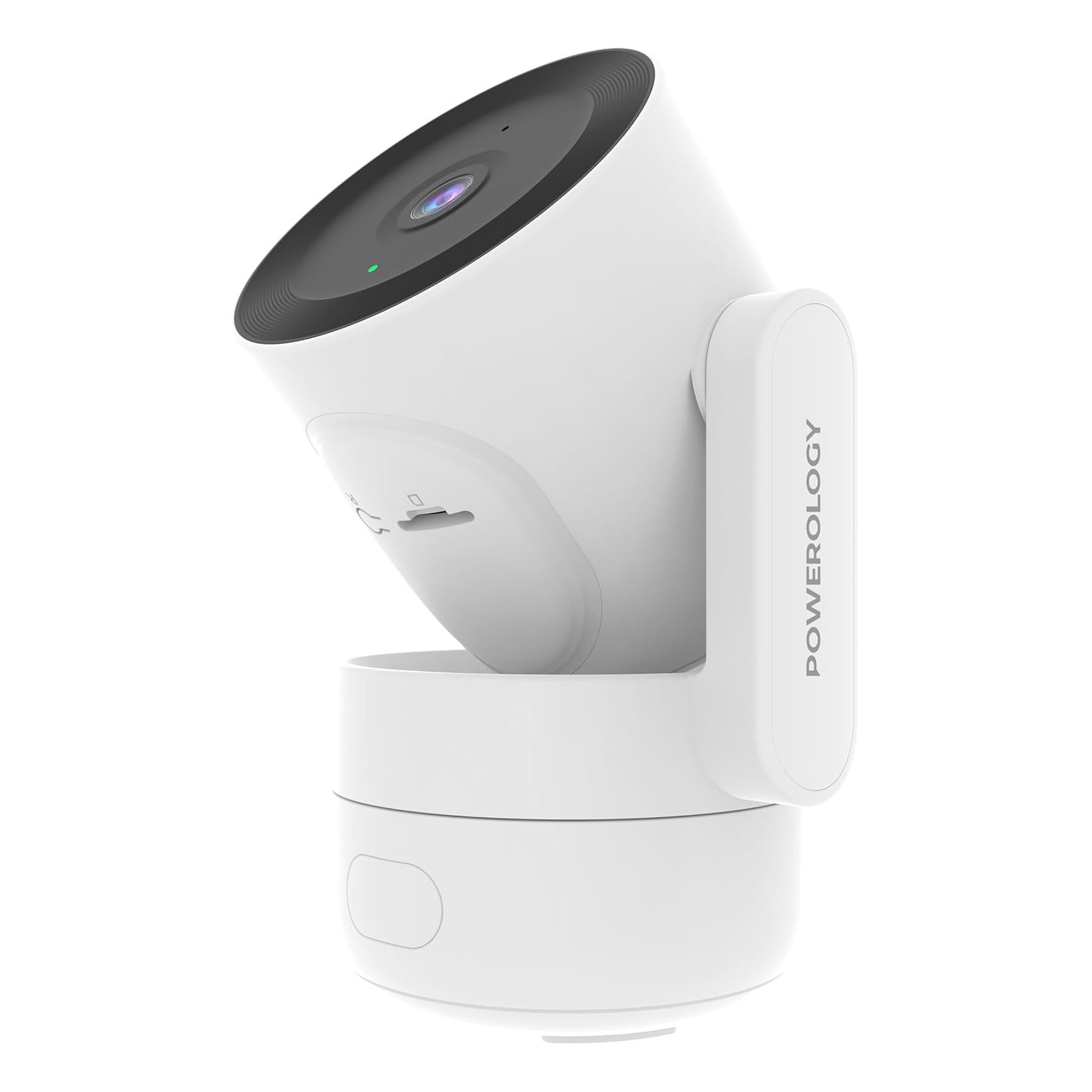 Powerology 4MP Indoor PTZ Smart Camera with Dual-Band WiFi, AI Motion Detection & 256GB Storage Support – White