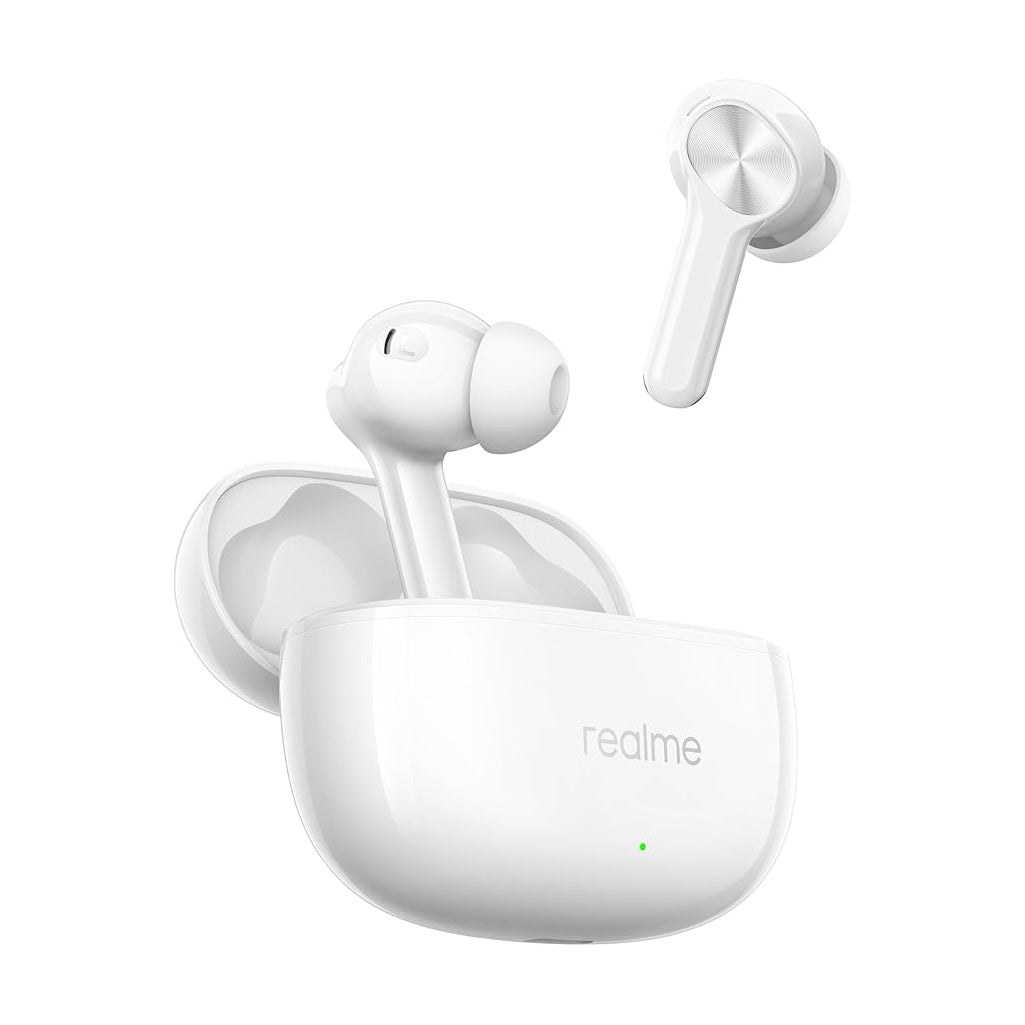 سماعات Realme Buds T200x اللاسلكية TWS مع ANC وبطارية حتى 48 ساعة – أسود / أبيض