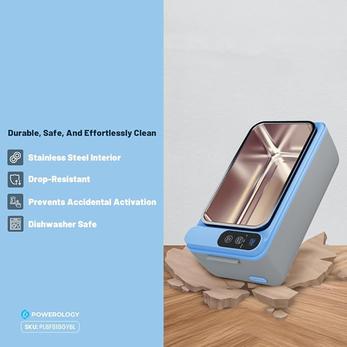 Powerology Lumo Portable Heated Lunch Box 1L – 4000mAh Battery – Grey Blue