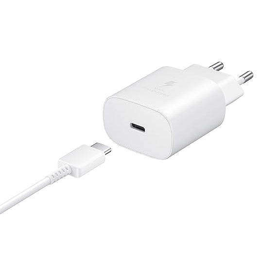 شاحن Samsung EP-T2510 بقوة 25W شحن فائق السرعة USB-C – أبيض وأسود