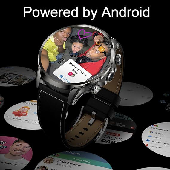 ساعة Black Shark Watch X الذكية بنظام Android وشاشة منحنية 1.9 بوصة ودعم 4G – أسود