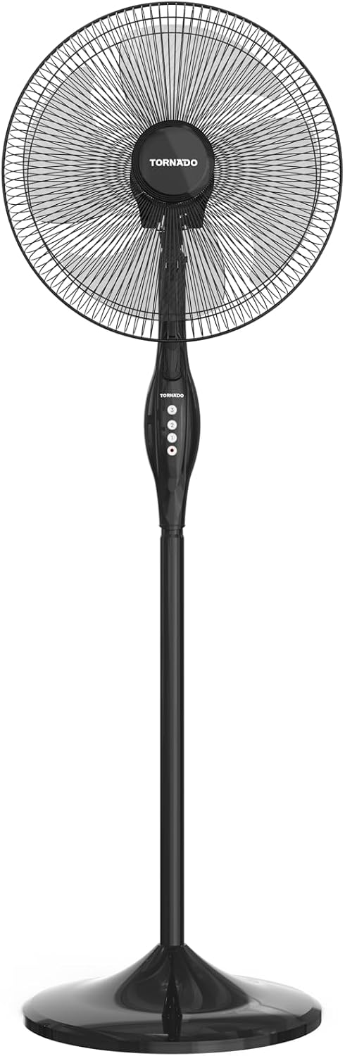 Tornado Stand Fan 16 Inch 4 Blades Black Tsf-16W