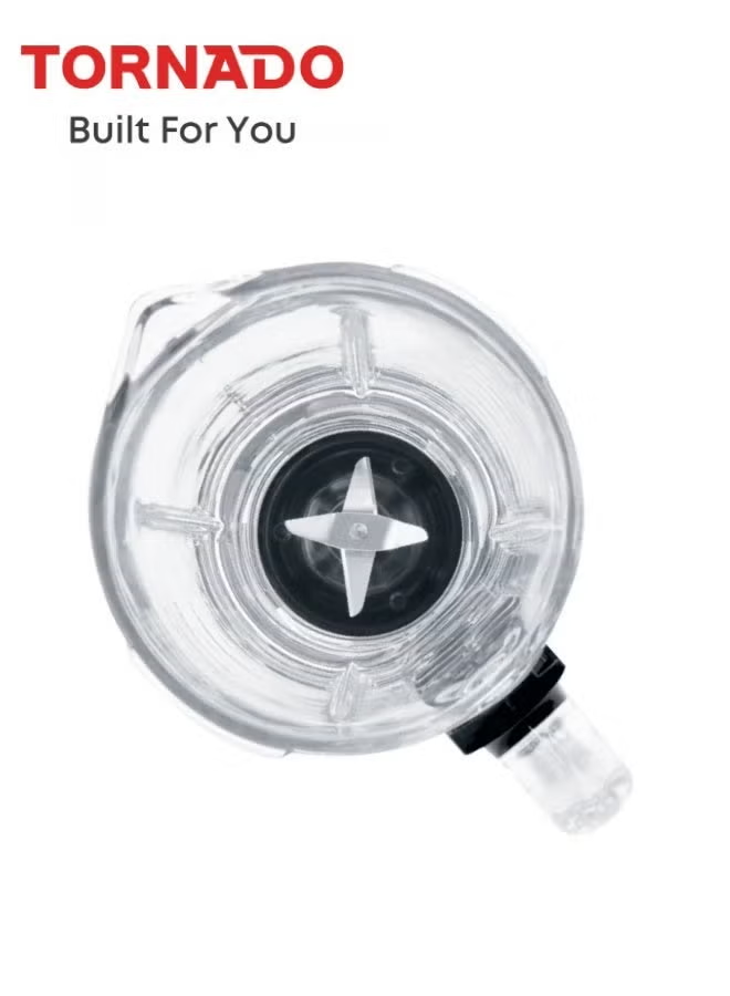 Tornado 1.5L Glass Jar Blender 500W Motor 2 Speeds & Pulse Control Stainless Steel Blades For Ice Crushing Grey - Tbl9003-Gs