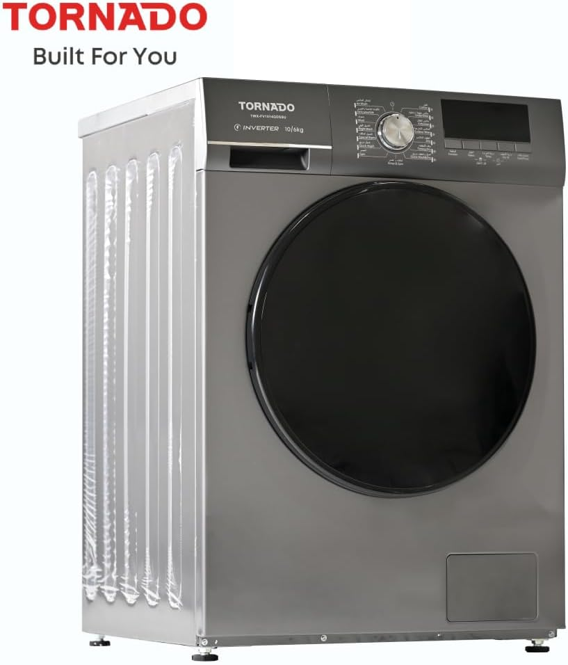 Tornado Washing And Drying Machine 10Kg Wash 6Kg Dry Inverter Motor 1400 Rpm Twx-Fv1014Gdssu