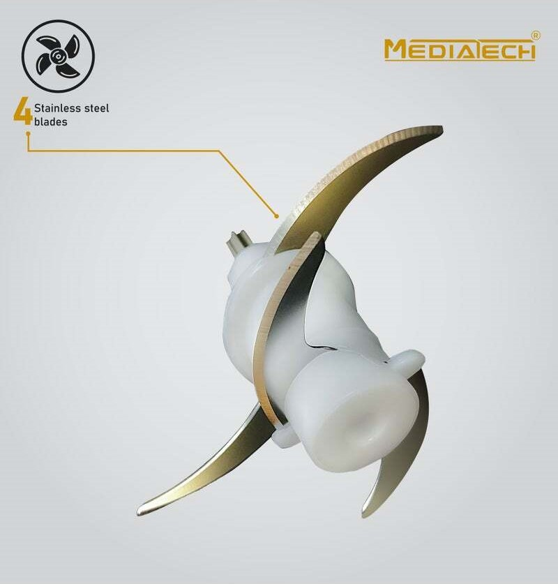 Mediatech Mediatech Food Chopper | 2.0L Stainless Steel Bowl 4 Stainless Steel