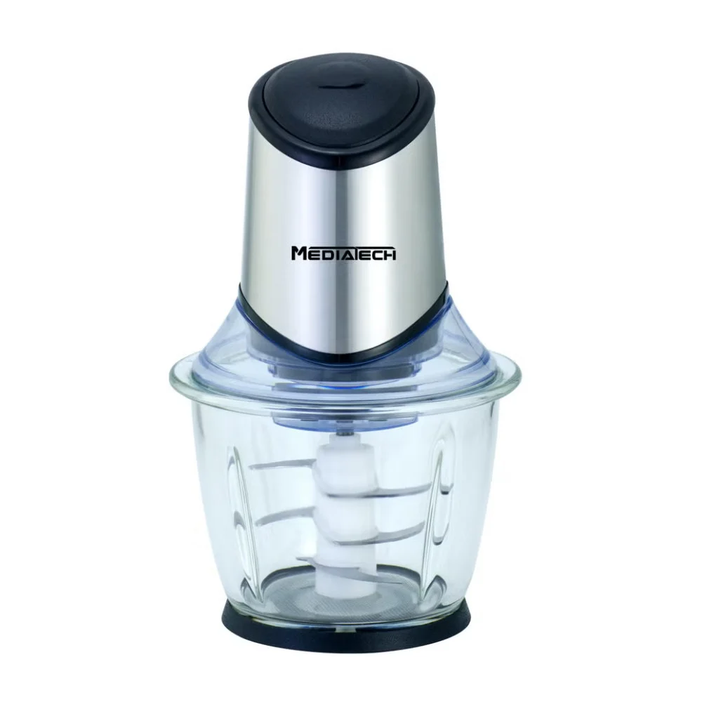 Mediatech Food Chopper | 1.2L Stainless Steel Bowl | 6 Stainless Steel Blades
