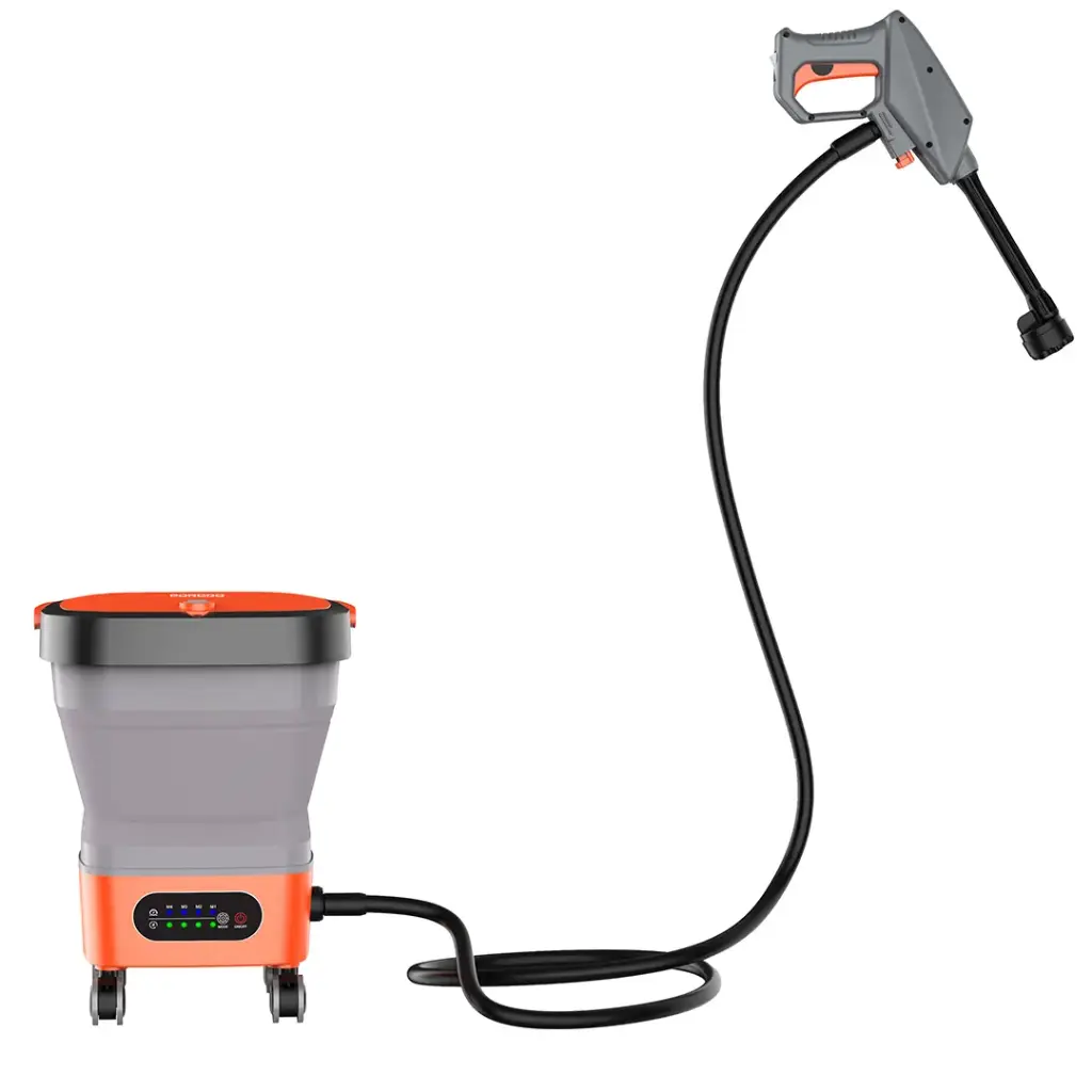 Porodo AquaSpray Portable Car Washer With Foldable15L Water Tank 260W - Orange