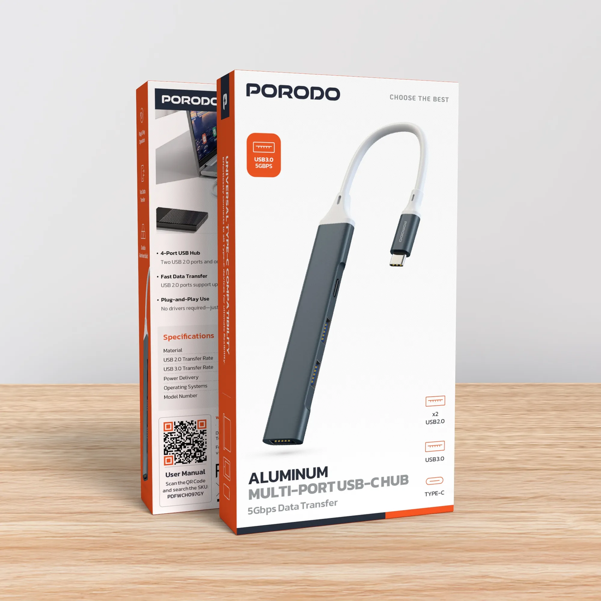 Porodo Play-X 4 IN 1 Type C Hub