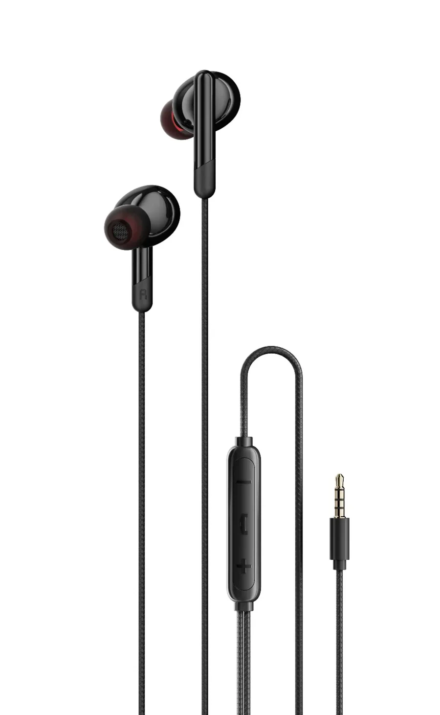 Porodo 3.5MM 3- Button Wired Earphone - Black