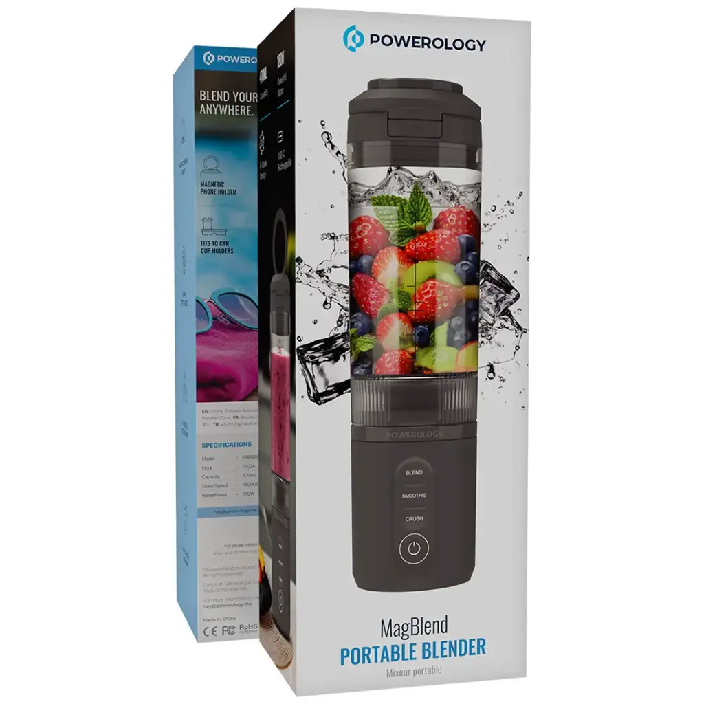 Powerology MagBlend 180W 6-Blade Portable Blender 470ml 2000mAh