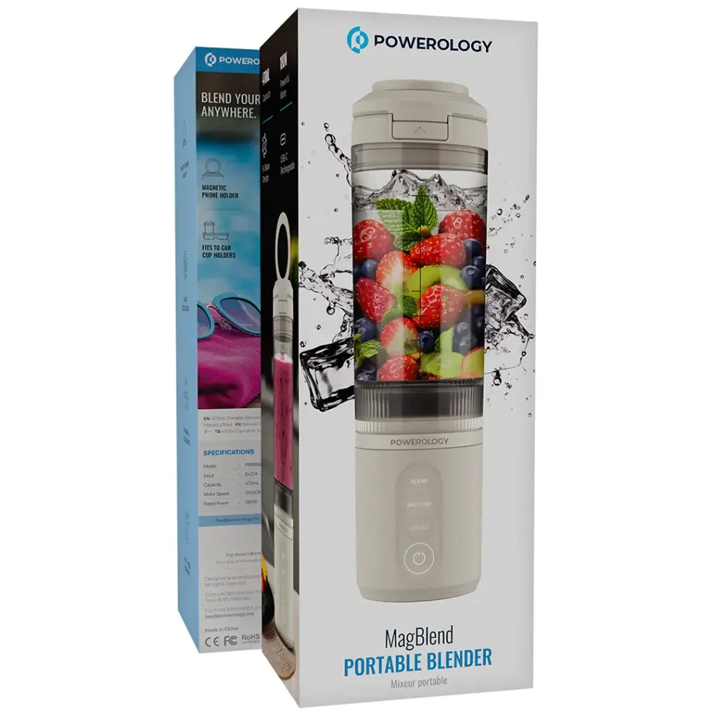 Powerology MagBlend 180W 6-Blade Portable Blender 470ml 2000mAh