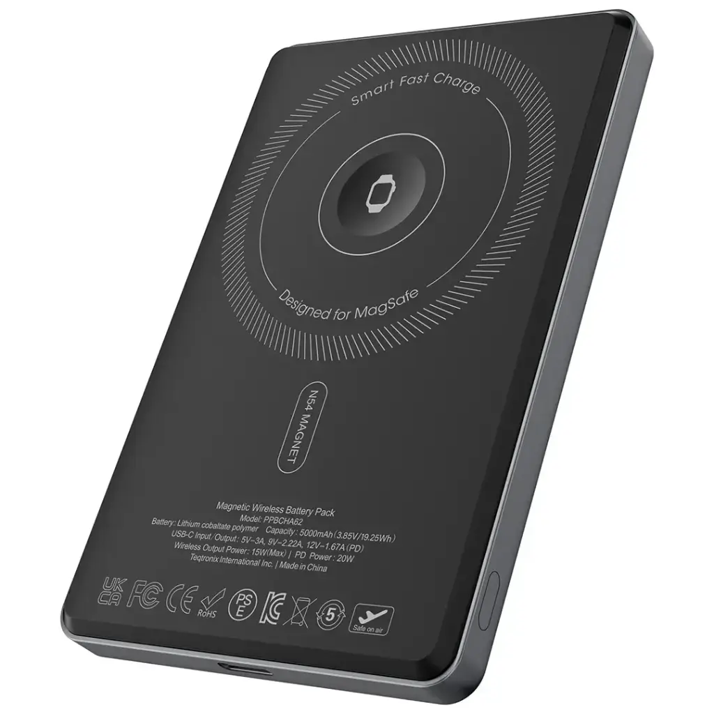 Powerology MegaVolt Powerbank 5000mAH TFT Display Ultra Slim Magnetic Wireless