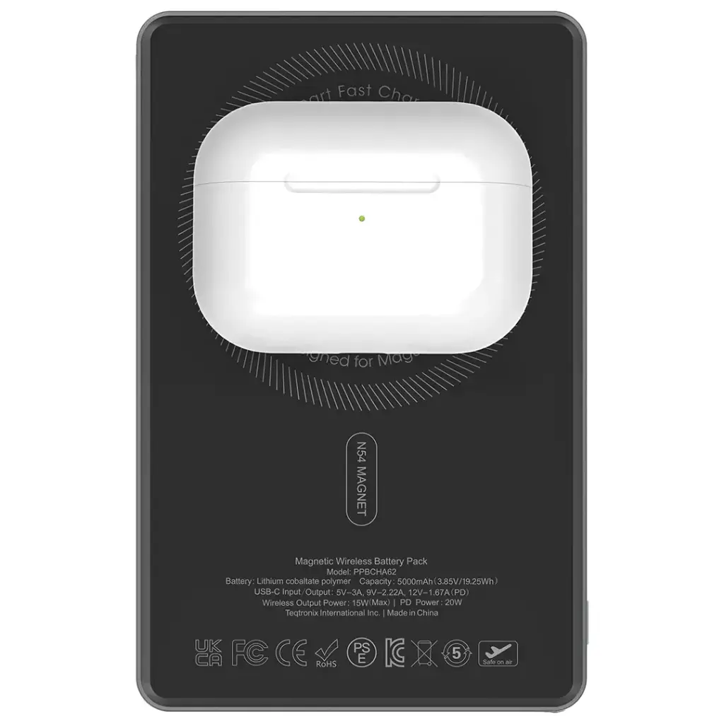 Powerology MegaVolt Powerbank 5000mAH TFT Display Ultra Slim Magnetic Wireless