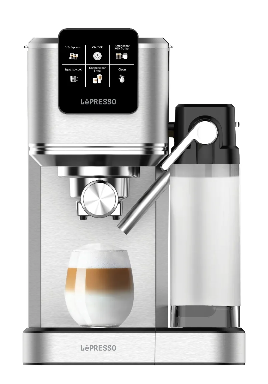 LePresso Latteo 20 Bar Espresso Coffee Maker with Milk Frother and Touch Display - Silver