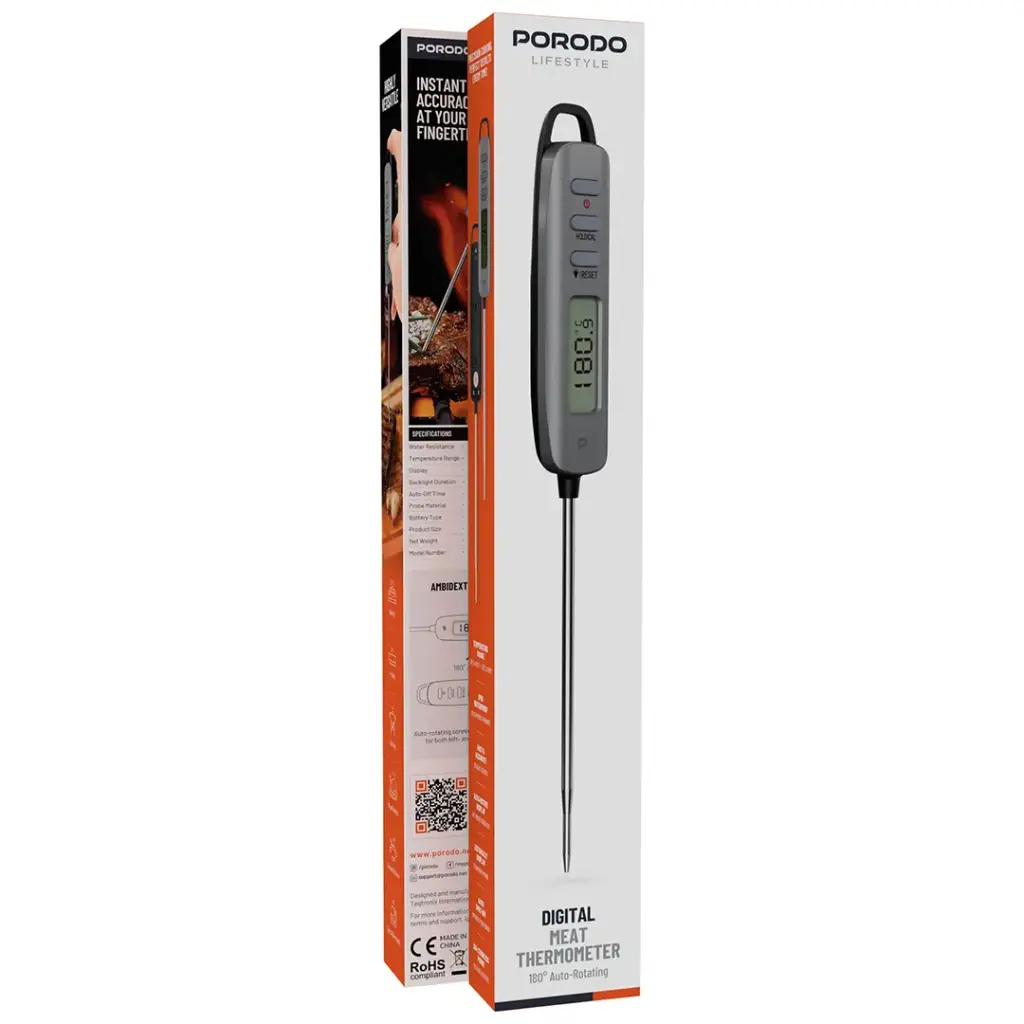 Porodo Lifestyle Digital IPX6 Meet Thermometer - Silver