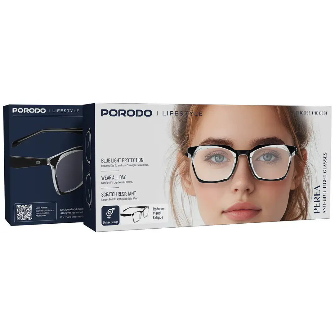 Porodo Perea Lifestyle Classic Square-Frame Anti Blue Light Glass