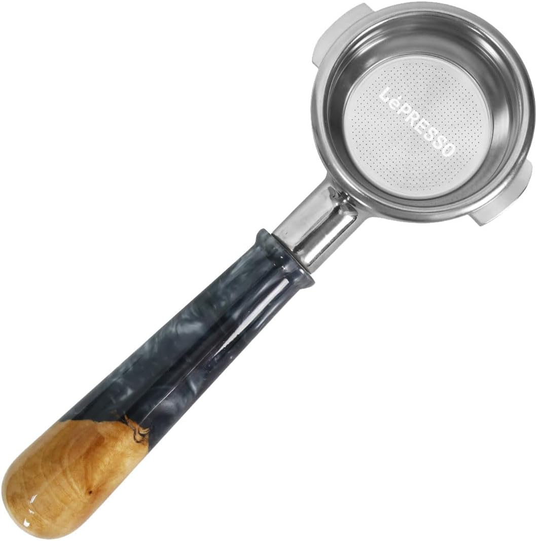 LePresso 58mm Bottomless Portafilter with Wood Handle