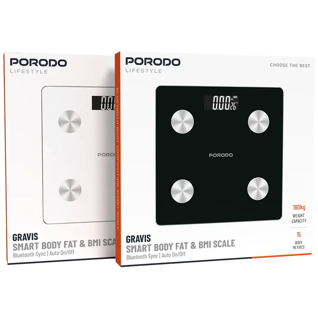 Porodo 'Gravis' LifeStyle Smart Body Fat Scale 30x30x2.5