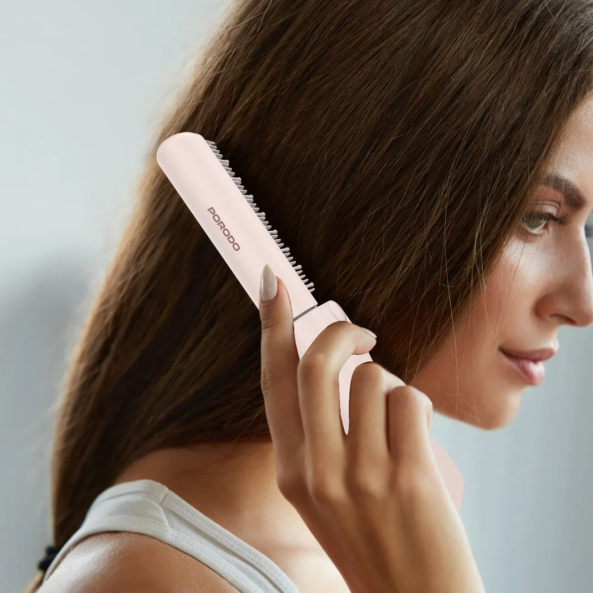Porodo Lifestyle Rechargeable Mini Electrical Hair Straightener Comb
