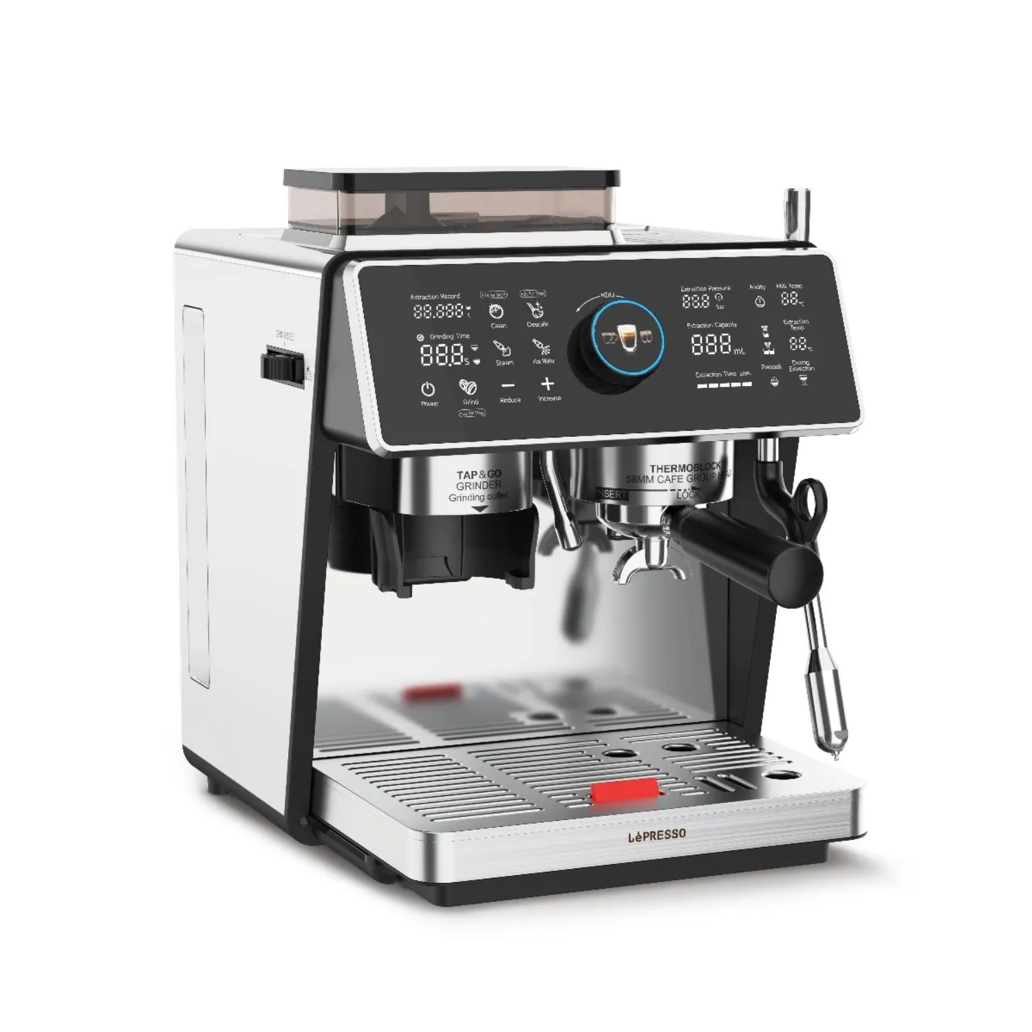 LePresso Viventé Semi-Automatic Dual Boiler Coffee Machine with Touch Display - Silver