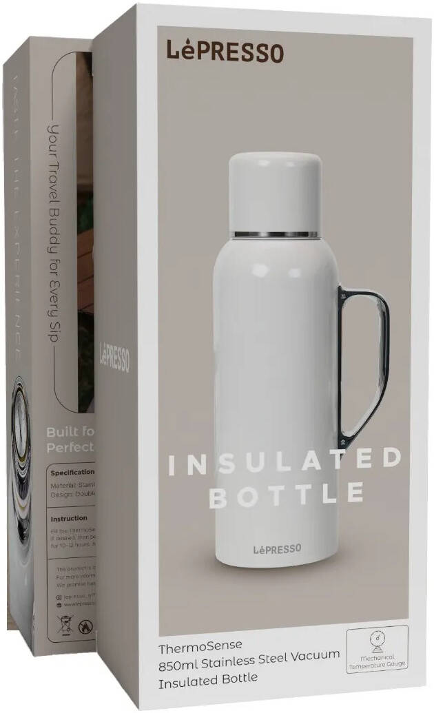 LePresso ThermoSense Stainless Steel Insulated Bottle with Temperature Gauge