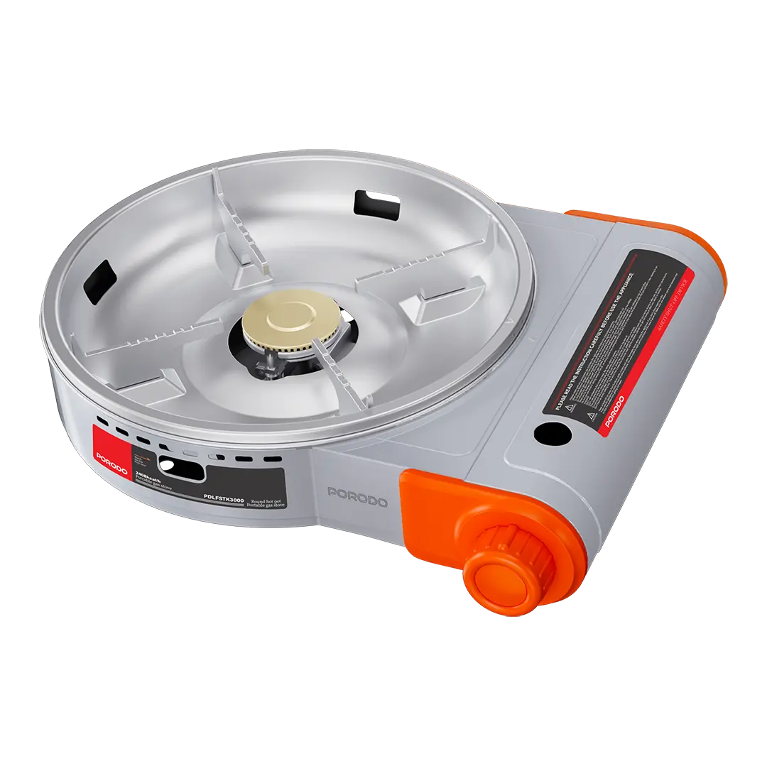Porodo Lifestyle Single Burner Gas Stove - Grey/Orange