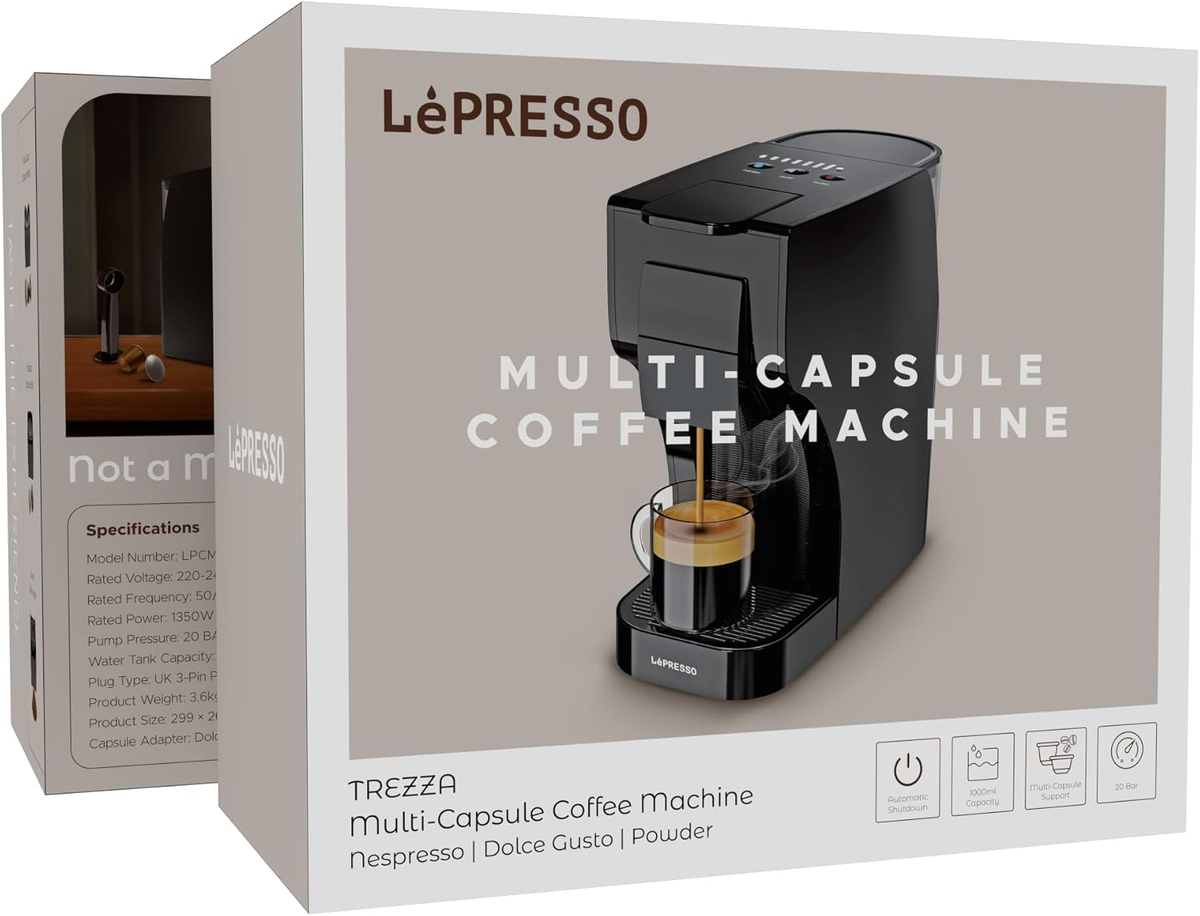 LePresso Trezza 3 In 1 Capsule Coffee Maker