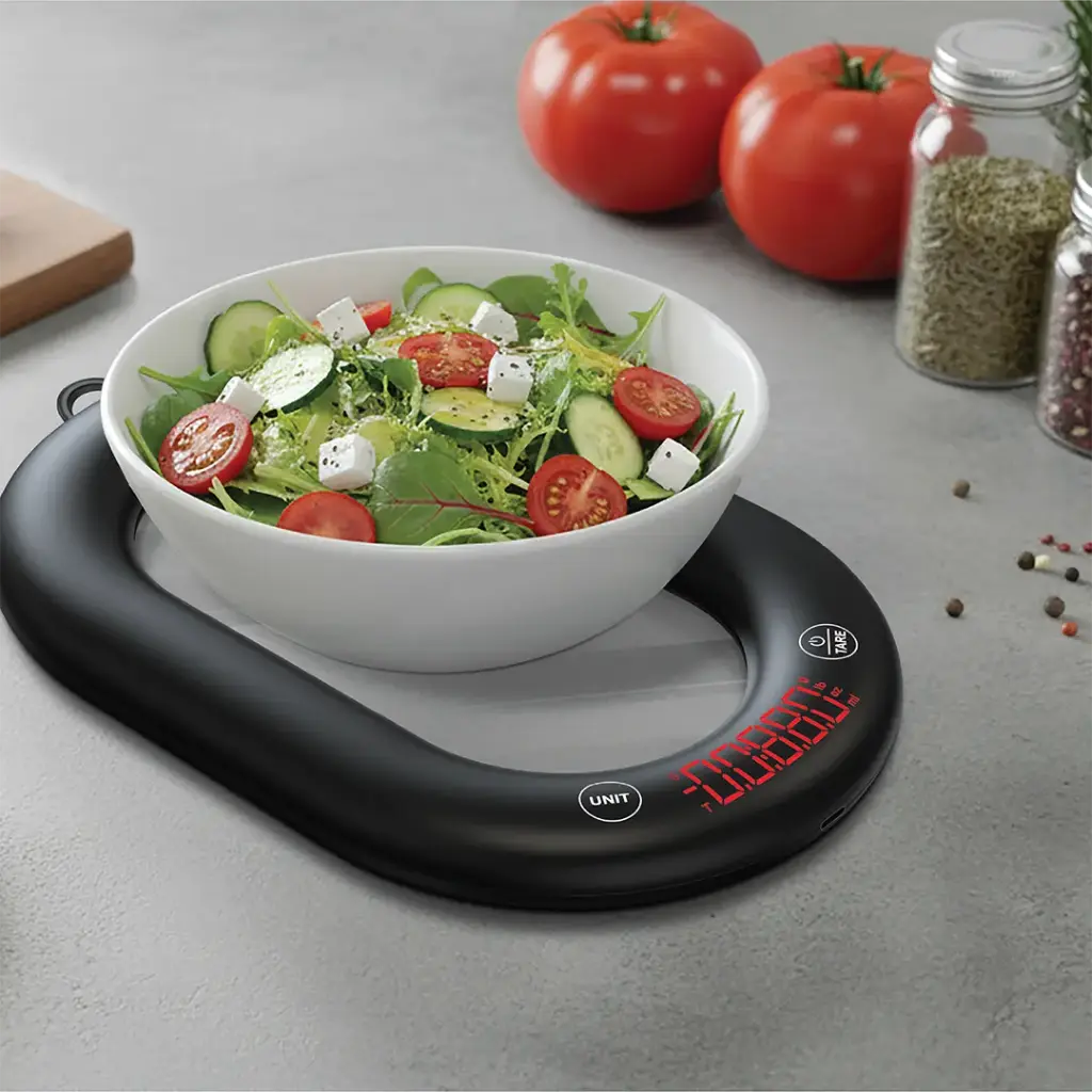 Porodo Glass Design Lifestyle Bluetooth Rechargeable Digital Smart Kitchen Scale