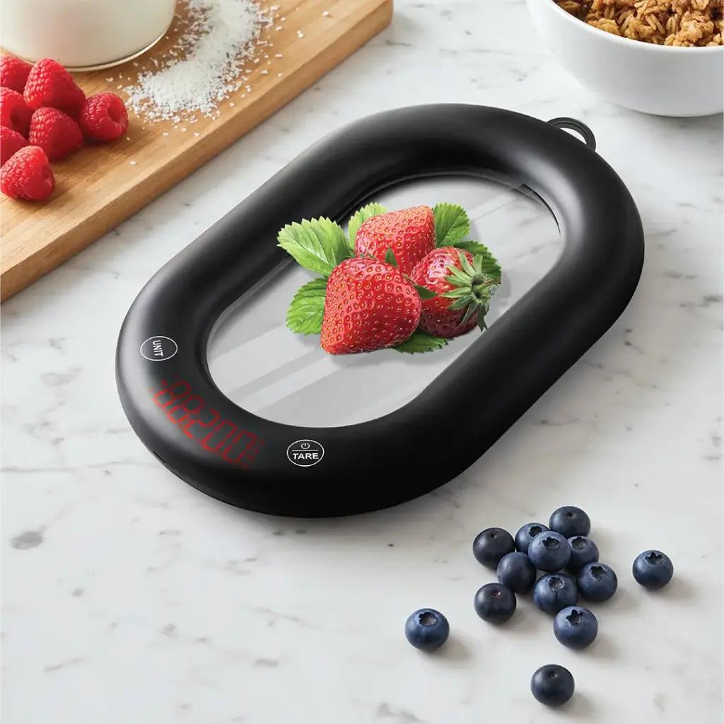 Porodo Glass Design Lifestyle Bluetooth Rechargeable Digital Smart Kitchen Scale