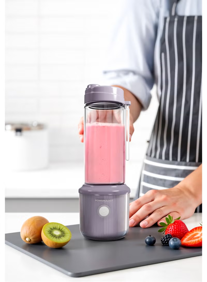 Powerology Press & Refresh Portable Blender 450ml 2500mAh 6 Blades 126W