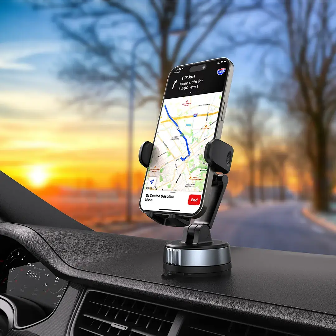 Porodo Robson Cradle Suction Car Phone Mount - Black